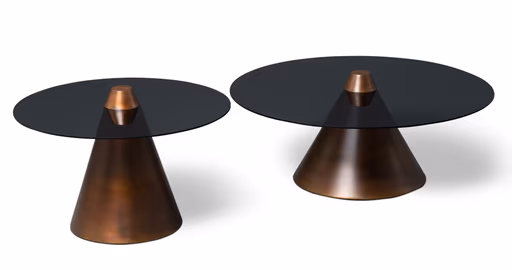 Couchtisch - 2er Set, Grau, Kupferfarben