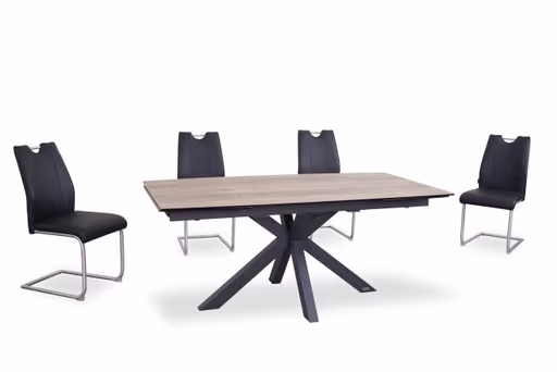 Freischwinger MERVE - Leder, Schwarz