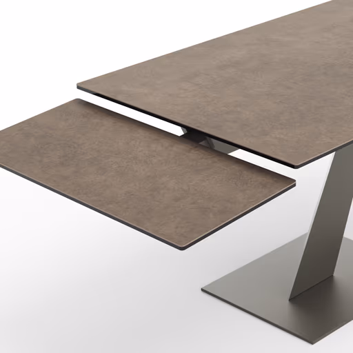 Esstisch Iseo - LB ca. 140x80 cm, ausziehbar, Keramik, Grau