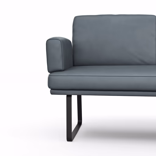 Bank Valloni - B ca. 221 cm, mit Arm- und Rückenlehne, Leder, Hellblau