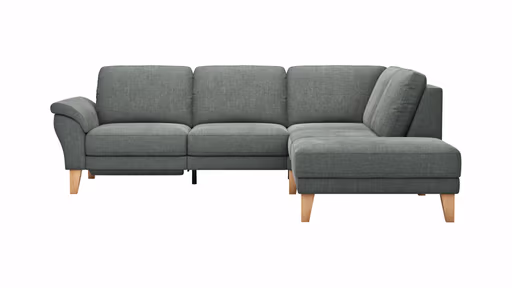 Ecksofa Rockport A - 2,5-Sitzer mit Ecke rechts inkl. Relaxfunktion (motorisch), Stoff, Grau