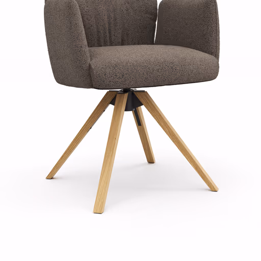 Armlehnstuhl Nashville - drehbar, Stoff, Dunkelbraun