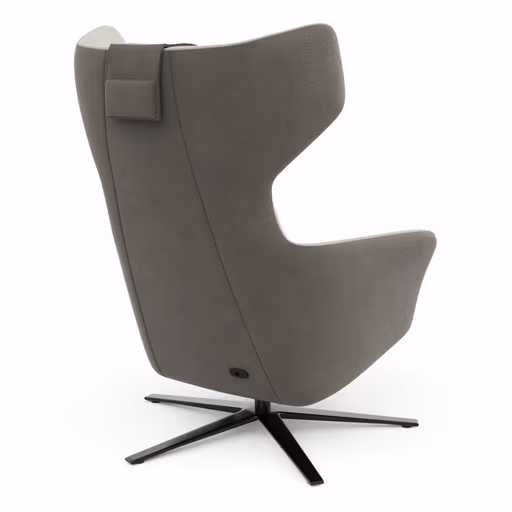 Drehsessel Houston Relax - Größe M, inkl. Relaxfunktion (motorisch), Aufstehhilfe und Kopfstütze, Stoff, außen Taupe/innen Natur