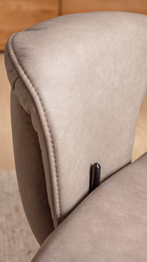 Sessel Tulsa Relax - Größe L, inkl. Maxirücken und Kopf-/Fußteil/Rückenlehne verstellbar, Leder, Graubeige