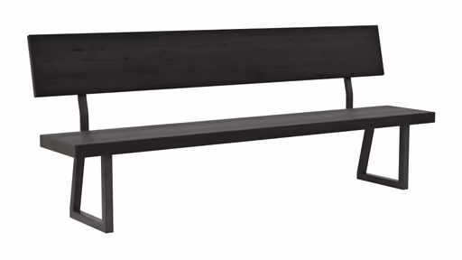 Holzbank Clifton - mit Rückenlehne, Breite ca. 220 cm, Zerreiche massiv, smoked