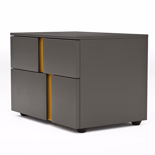 Nachttisch Loretto - Lack matt, Anthrazit