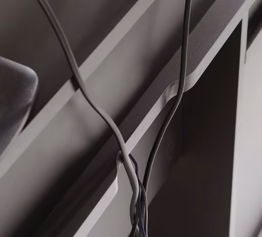 Schreibtisch FJODOR - mit Beleuchtung, Schwarz matt