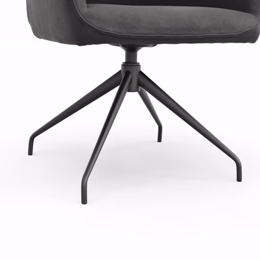 Armlehnstuhl Calyra - drehbar, Stoff, Anthrazit