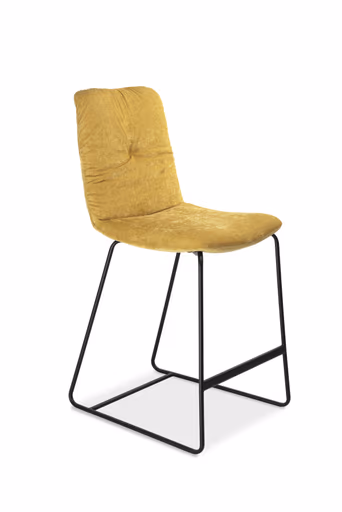 Barhocker Pelle - Stoff, Orange, Kufe, Anthrazit