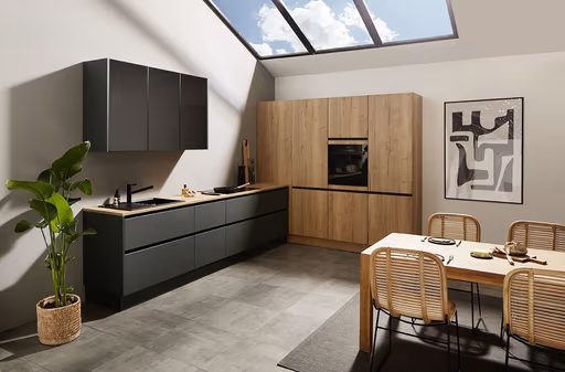 Winkelküche 43.180 3 424, Schwarzgrün