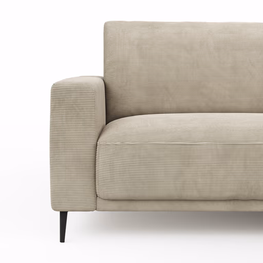 Ecksofa Solero - 1,5-Sitzer mit Longchair rechts, Stoff, Sand