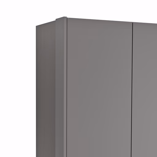 Drehtürenschrank Viana - B ca. 204 cm, Lack, Steingrau, Riffholz, Wildeiche