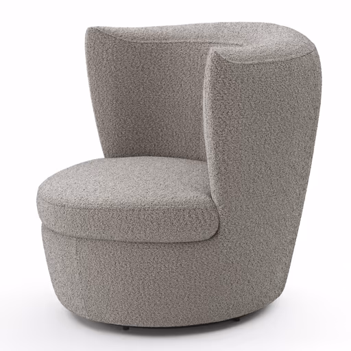 Sessel Cativa -  drehbar, Stoff, Graubeige