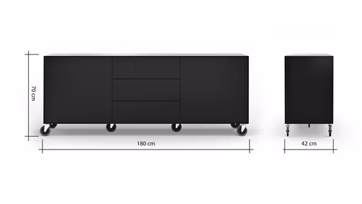 Sideboard Edge - Lack, Schwarz