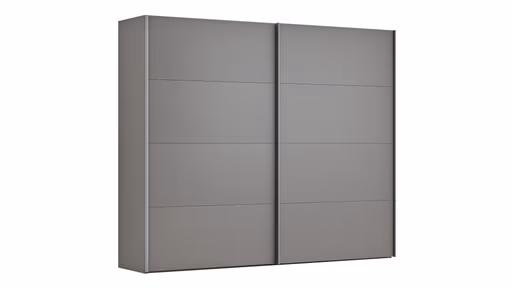 Schwebetürenschrank Viana - B ca. 271 cm, Lack, Steingrau