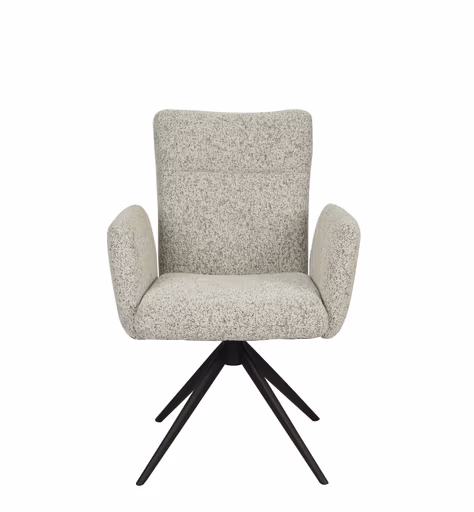 Armlehnstuhl MYLENE - drehbar, Stoff, Schwarz-Weiß