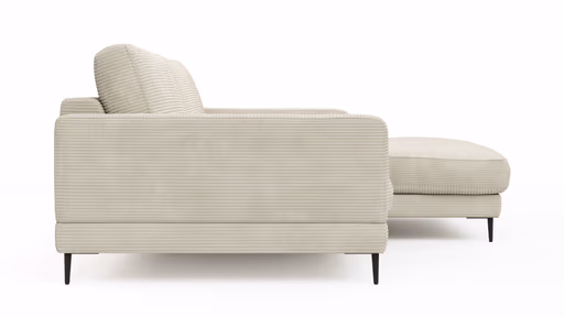 Ecksofa Janne - 1,5-Sitzer, Longchair rechts, Cord, Offwhite