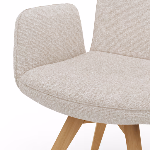 Armlehnstuhl Kamari - Stoff, Beige