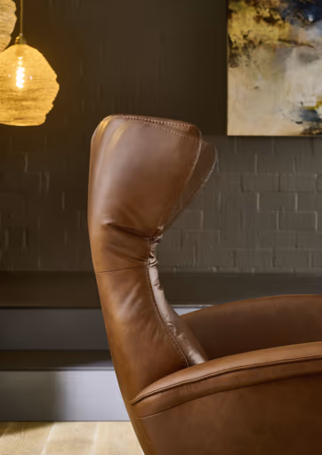 Sessel - Gr.M, Relaxfunktion, Leder, Cognac