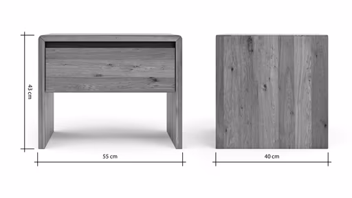 Nachttisch Baltimore - Wildeiche massiv