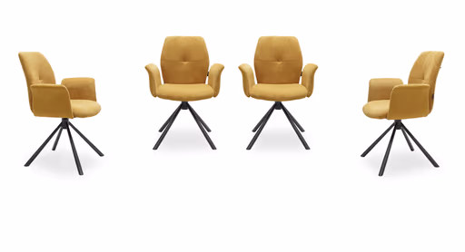 Armlehnstuhl MANOA - drehbar, Stoff, Senfgelb