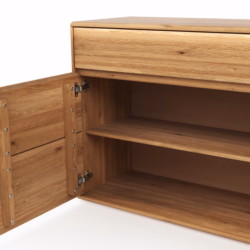 Sideboard Hillsboro - inkl. Beleuchtung, Wildeiche natur, geölt