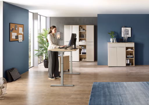 Büroregal - B ca. 40 cm, Riva Eiche Nachbildung, Kaschmir