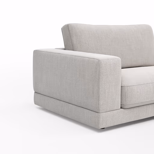 Ecksofa Juni - Ecke links mit 3-Sitzer, Stoff, Hellgrau