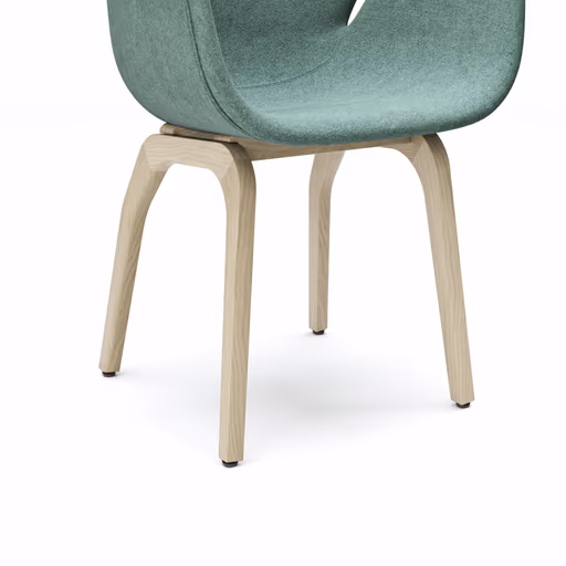 Armlehnstuhl Tooon - Stoff Lagune, Gestell Holz