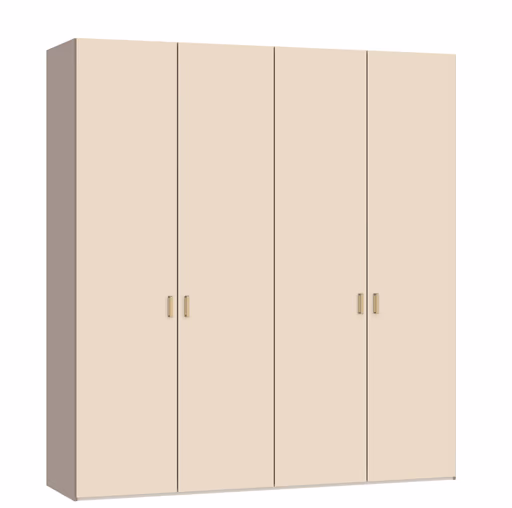 Drehtürenschrank JOIN IT- B ca. 202 cm,  Nougat, Glas, Creme