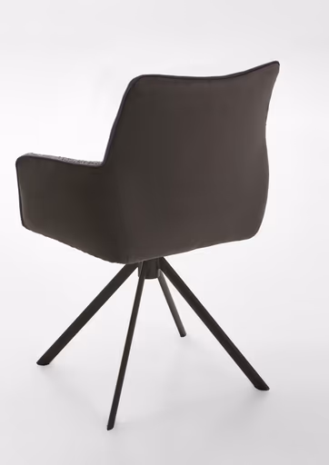Armlehnenstuhl - Stoff, Braun-Graphit