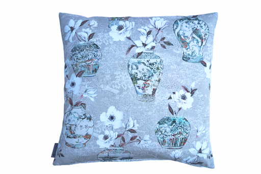 Deko-Kissen - BL ca. 45x45 cm, Blau gemustert