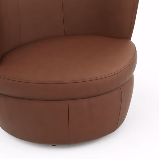 Sessel Cativa - drehbar, Leder, Cognac