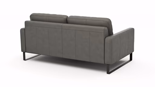 Sofa Enna - 3-Sitzer, Leder, Grau