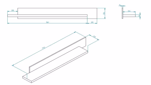 Wohnwand - mit Beleuchtung, Salbeigrün, Eiche Evoke Nachbildung