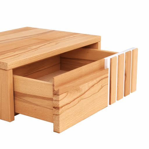  Nachtkonsole Tigris - rechts, Kernbuche massiv, geölt