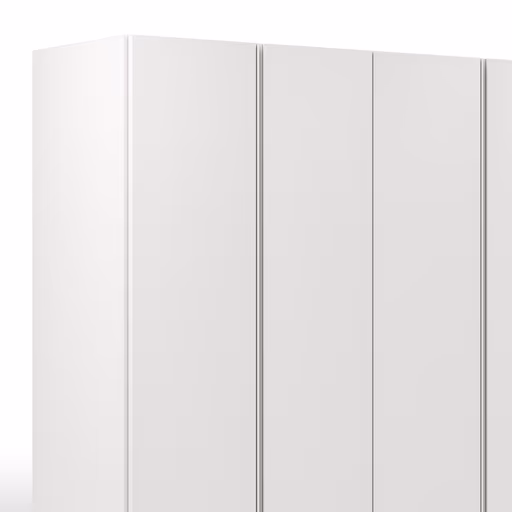 Drehtürenschrank Loretto - B ca. 280 cm, Melamin matt, Weiß