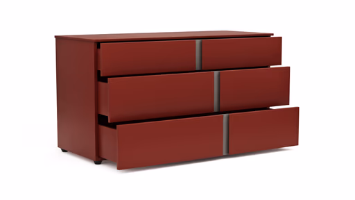 Kommode Loretto - BHT ca. 127x70x51 cm, Lack matt, Bordeaux