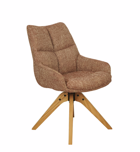 Armlehnstuhl MATTEA - drehbar, Stoff, Bordeaux