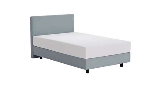 Boxspringbett Valencia - Liegefläche ca. 120x200 cm, Stoff, Hellblau