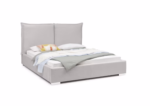 Bettgestell SANDRIN A- Liegefläche ca. 180x200 cm, Stoff, Hellgrau, inkl. Lattenrost und Stauraum