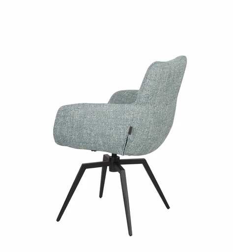 Armlehnstuhl MAXINE - drehbar, Stoff, Petrol