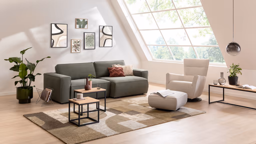 Sofa Lilaia - 1,5-Sitzer XL mit 1,5-Sitzer XL Tief, Stoff, Olivgrün