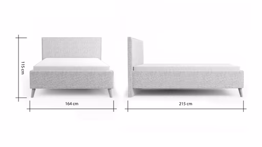 Bettgestell Carmen - Liegefläche ca. 140x200cm, Stoff, Beige