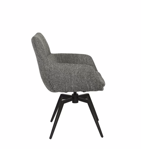 Armlehnstuhl MAXINE - drehbar, Stoff, Grau