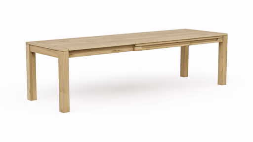 Esstisch Amora - ausziehbar, LB ca. 180x90 cm, Wildeiche massiv bianco