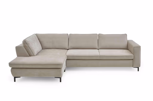 Ecksofa - Ecke links mit 3-Sitzer, Stoff, Sand