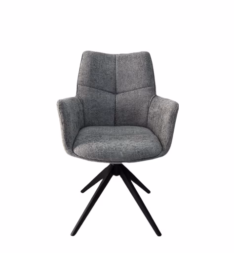 Armlehnstuhl MILENA - drehbar, Stoff, Silberfarben