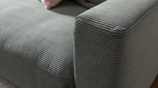 Ecksofa Solero - Longchair groß mit 1,5-Sitzer rechts, Stoff, Olivgrün