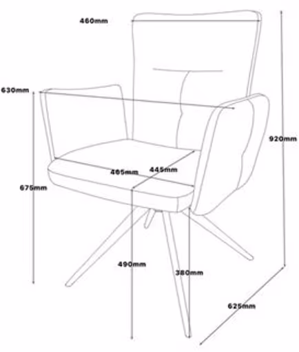 Armlehnstuhl MYLENE - drehbar, Stoff, Schlamm